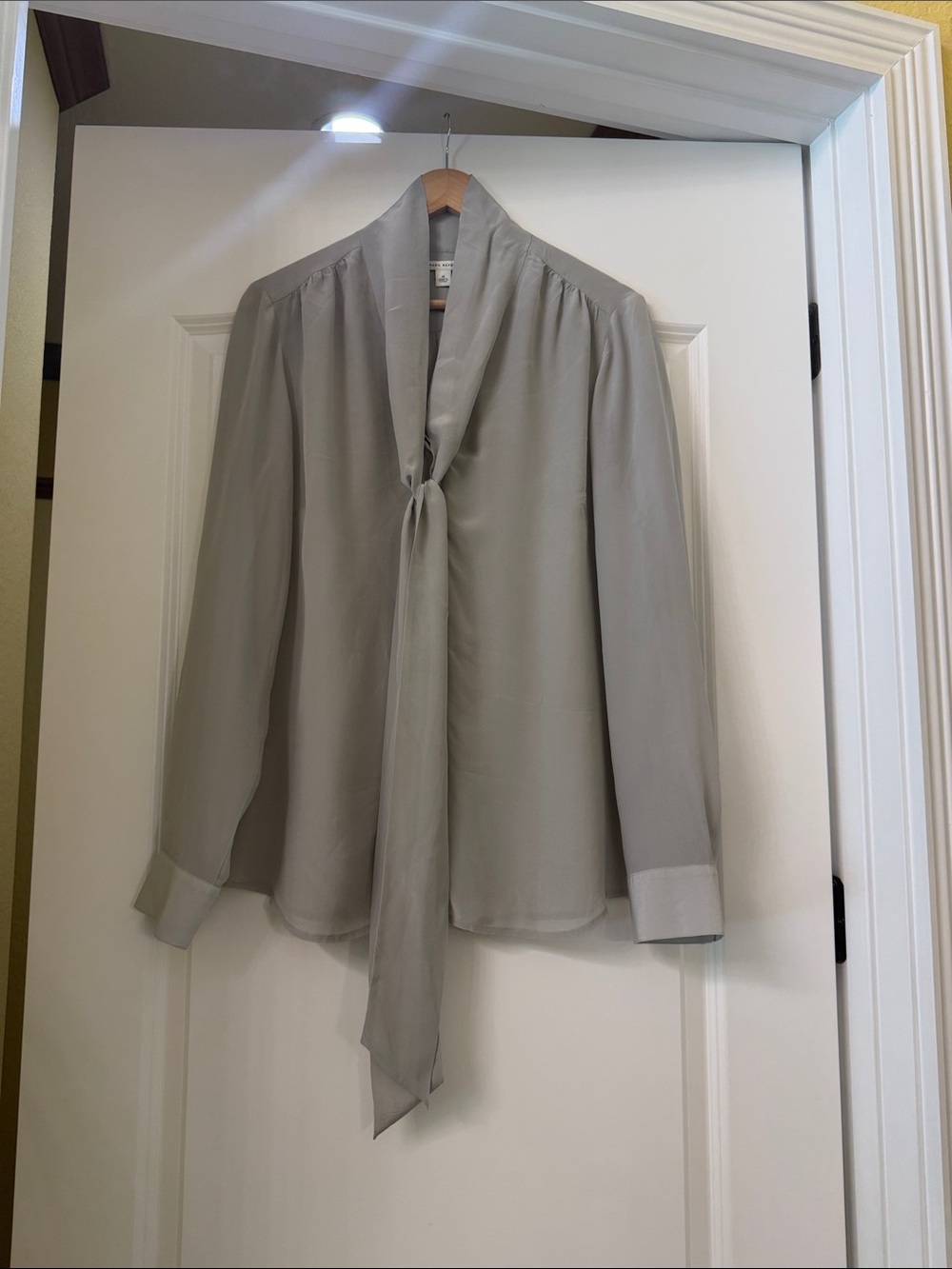 Banana Republic Light Gray Tie-Neck Dress Shirt